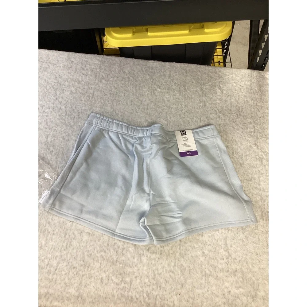 Members Mark Womens Fleece Shorts Light Blue Relaxed Fit XXL NWT 390393266‎